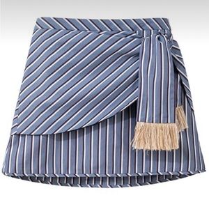 Cris Barros striped mini skirt with Pareo style 100% cotton boating style
